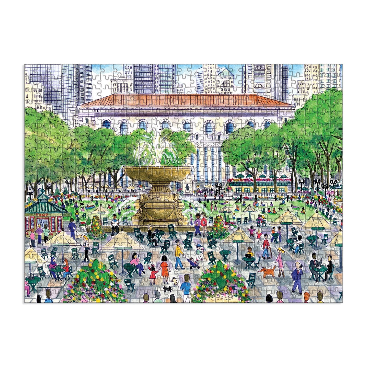 Michael Storrings Springtime at the Library 500 Piece Double-Sided Puzzle