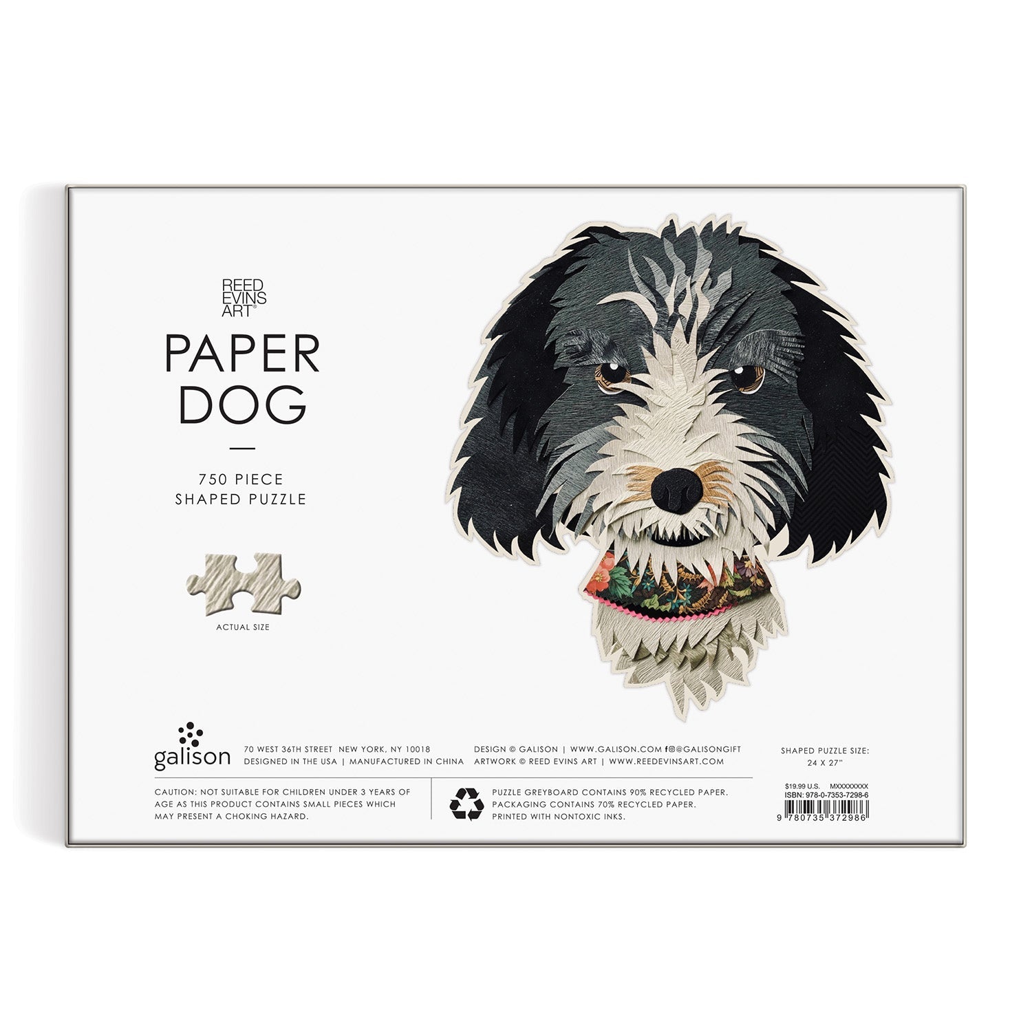 Paper Dogs 750 Piece Shaped Puzzle – Galison