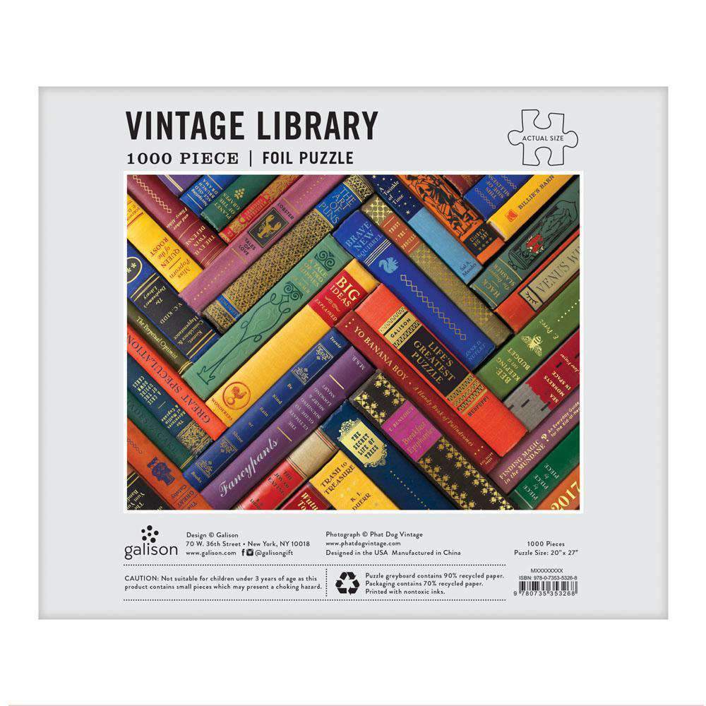 Phat Dog Vintage Library 1000 Piece Foil Stamped Jigsaw Puzzle