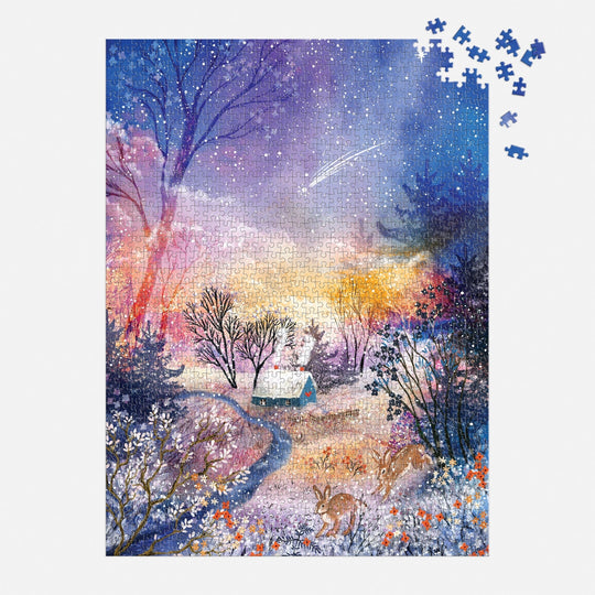 Enchanted Snowfall 1000 Piece Puzzle Jigsaw Puzzle Laivi Põder 