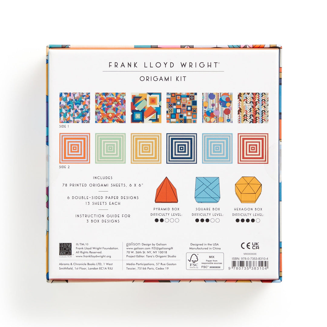 Frank Lloyd Wright Origami Kit Origami Kit Frank Lloyd Wright 