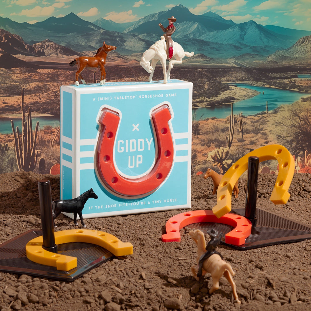 Giddy Up Tabletop Horseshoes Game Games Brass Monkey Goods 