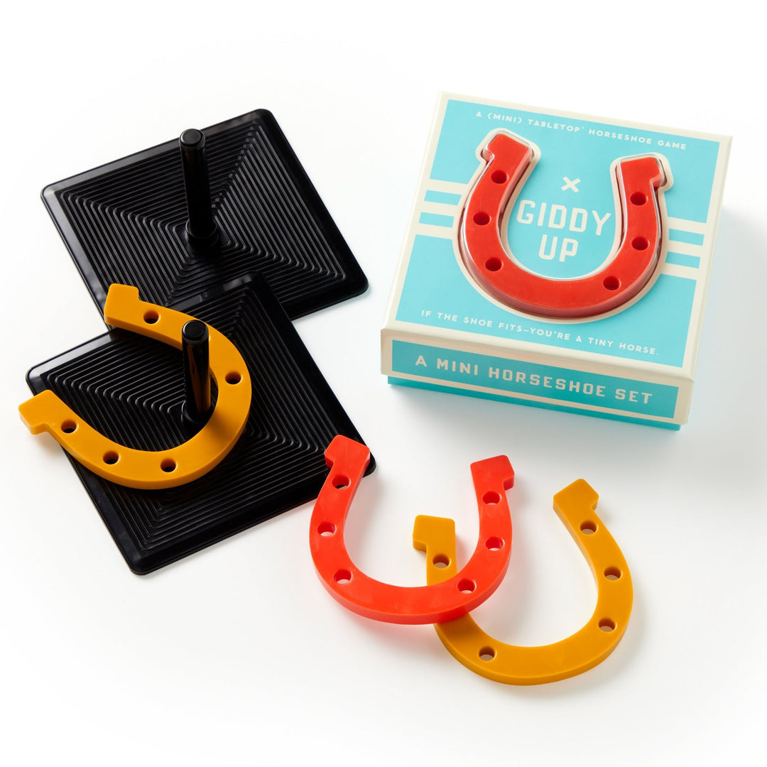 Giddy Up Tabletop Horseshoes Game Games Brass Monkey Goods 