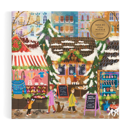 Joy Laforme Merry Market 1000 Piece Foil Puzzle in a Square Box Jigsaw Puzzle Joy Laforme 