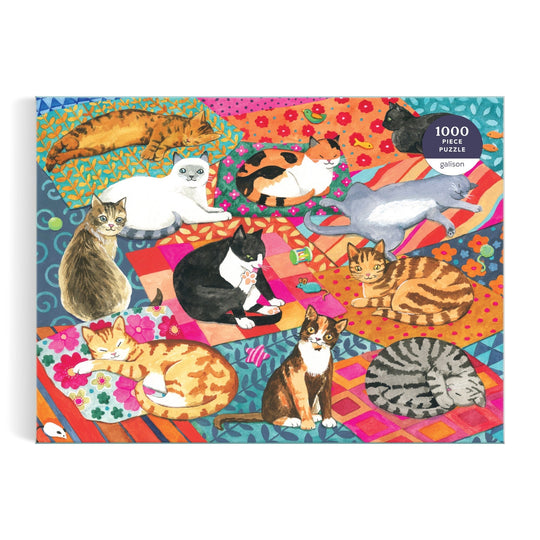 Lounging Cats 1000 Piece Puzzle Jigsaw Puzzle Alison Kolesar 