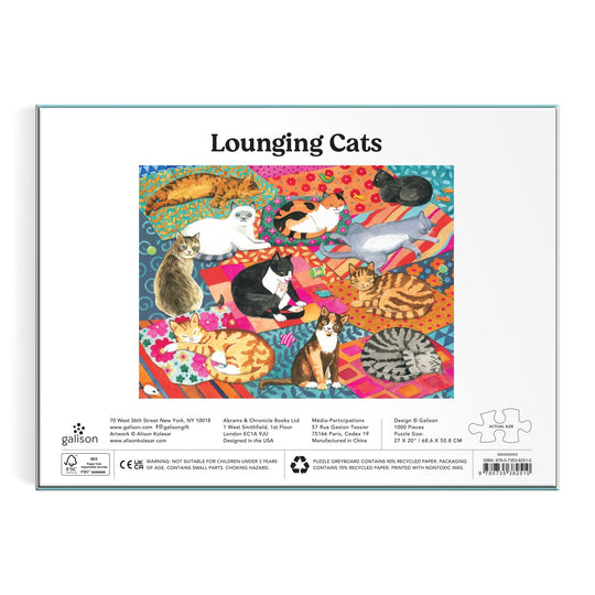 Lounging Cats 1000 Piece Puzzle Jigsaw Puzzle Alison Kolesar 