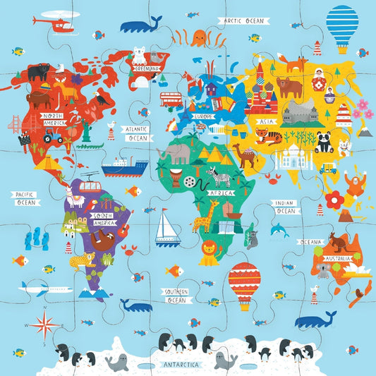 Map of the World Jumbo Puzzle - Mudpuppy