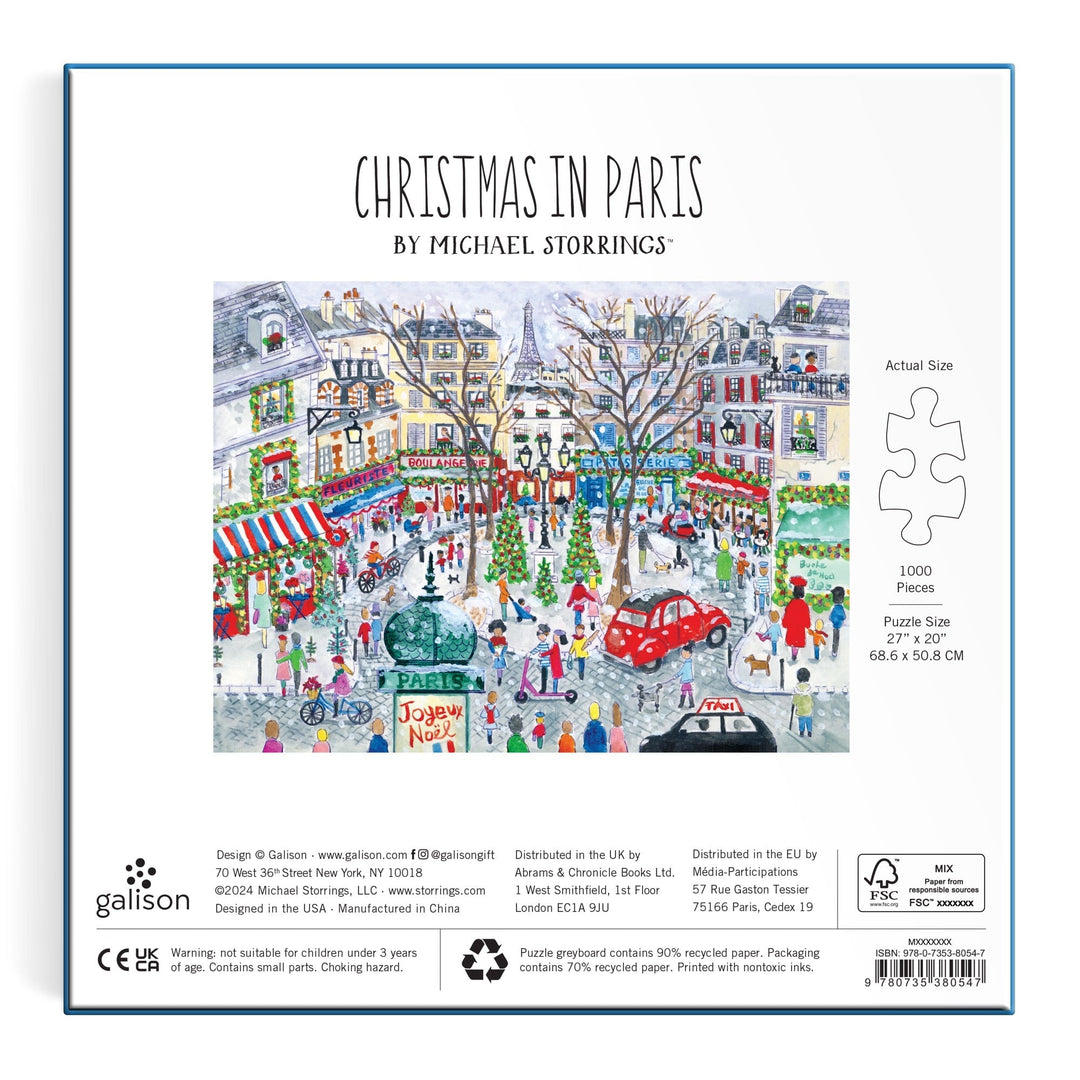 Michael Storrings Christmas in Paris 1000 Piece Foil Puzzle Jigsaw Puzzle Michael Storrings 