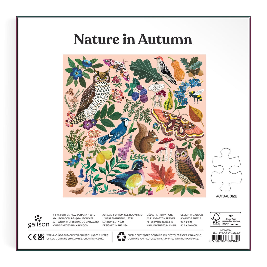 Nature in Autumn 500 Piece Puzzle Jigsaw Puzzle Christine De Carvalho 