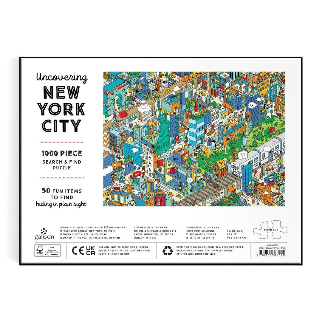 Uncovering New York City Search and Find 1000 Piece Puzzle 1000 Piece Puzzles Hyesu Lee 