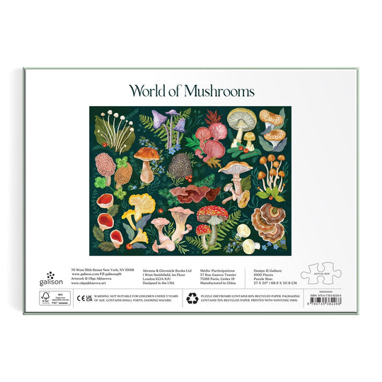 World of Mushrooms 1000 Piece Puzzle Jigsaw Puzzle Olga Akbarova 