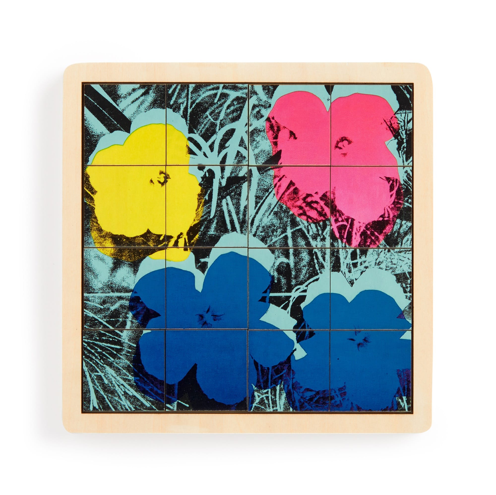 Andy Warhol Flowers 2-in-1 Sliding Wood Puzzle