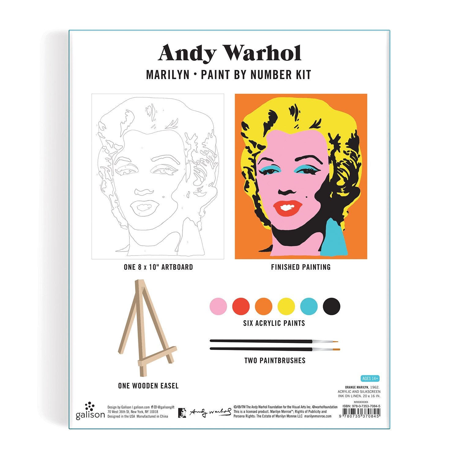 Andy Warhol Marilyn Paint By Number Kit | Galison