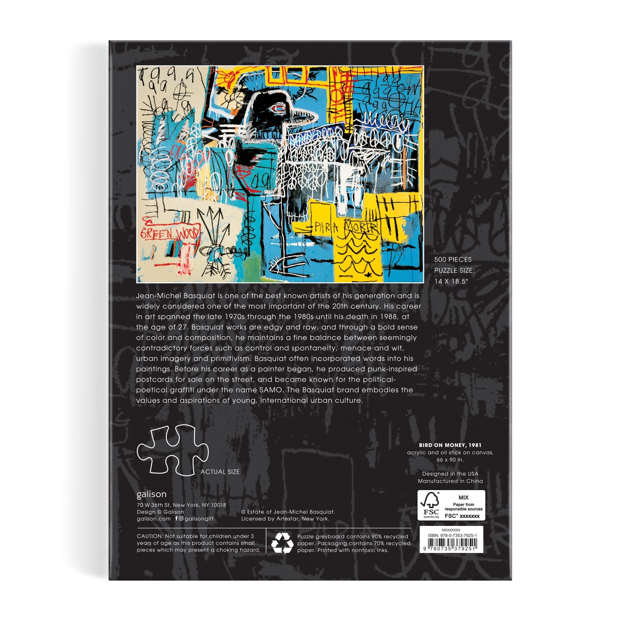 Basquiat Bird on Money 500 Piece Book Puzzle