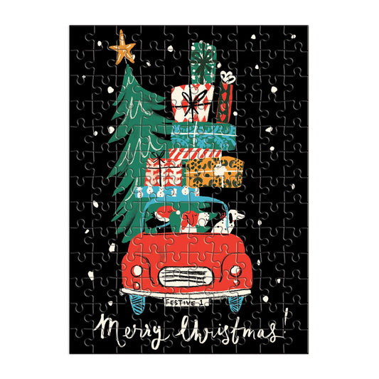 Christmas Car 130 Piece Jigsaw Puzzle Ornament 100 Piece Puzzles Louise Cunningham 