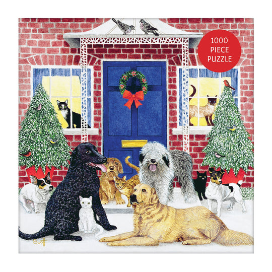 Christmas Cottage Square Boxed 1000 Piece Puzzle Holiday 1000 Piece Puzzles Galison 