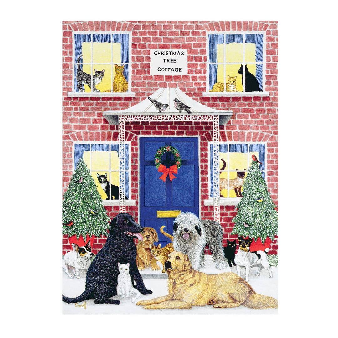 Christmas Cottage Square Boxed 1000 Piece Puzzle Holiday 1000 Piece Puzzles Galison 