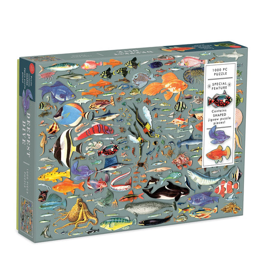 Deepest Dive 1000 Piece Puzzle with Shaped Pieces 1000 Piece Puzzles Ben Giles Collection 