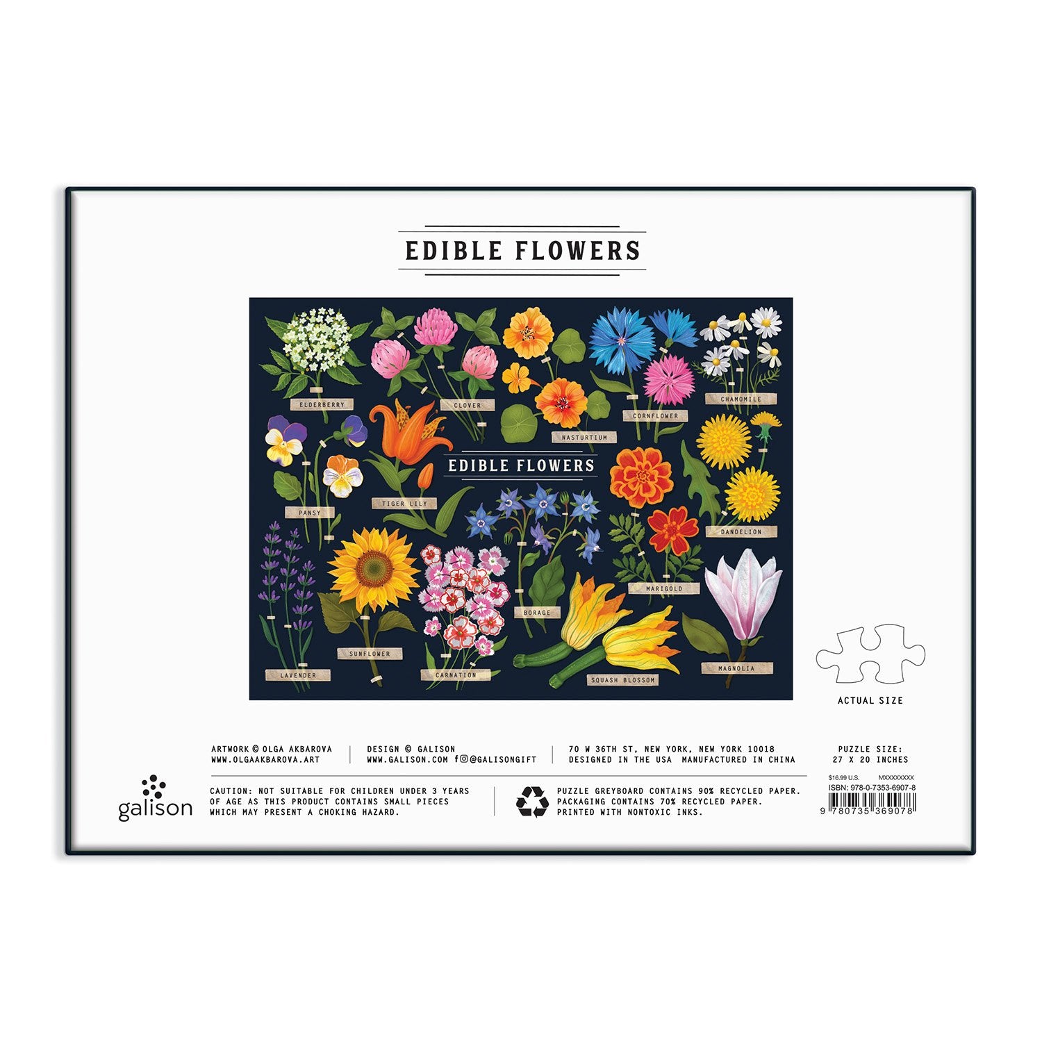 Edible Flowers 1000 Piece Puzzle | Galison