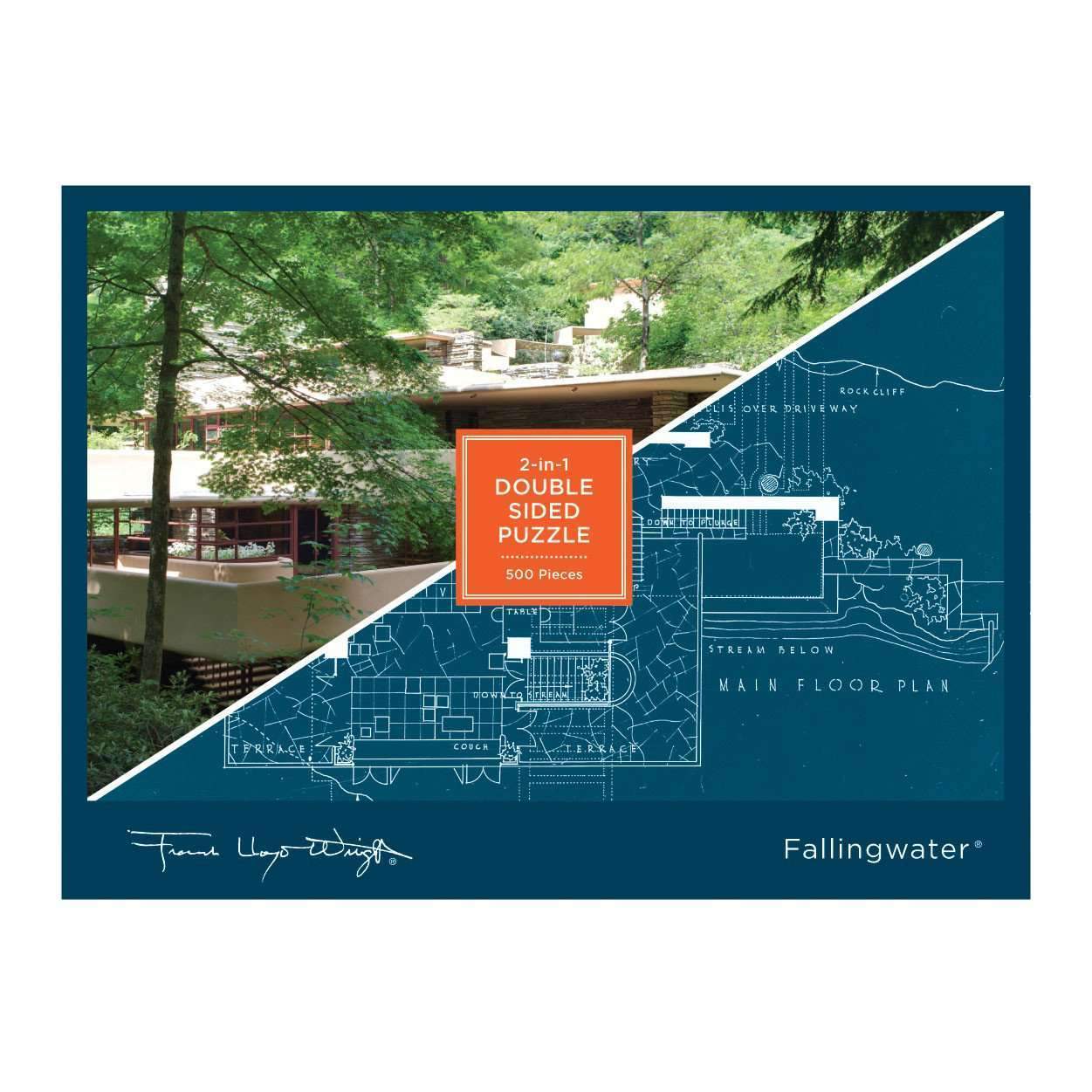 Frank Lloyd Wright Fallingwater Double-Sided 500 Piece Jigsaw Puzzle