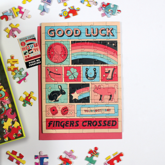 Good Luck Greeting Card Puzzle Greeting Card Puzzles Berlin Michelle Collection 