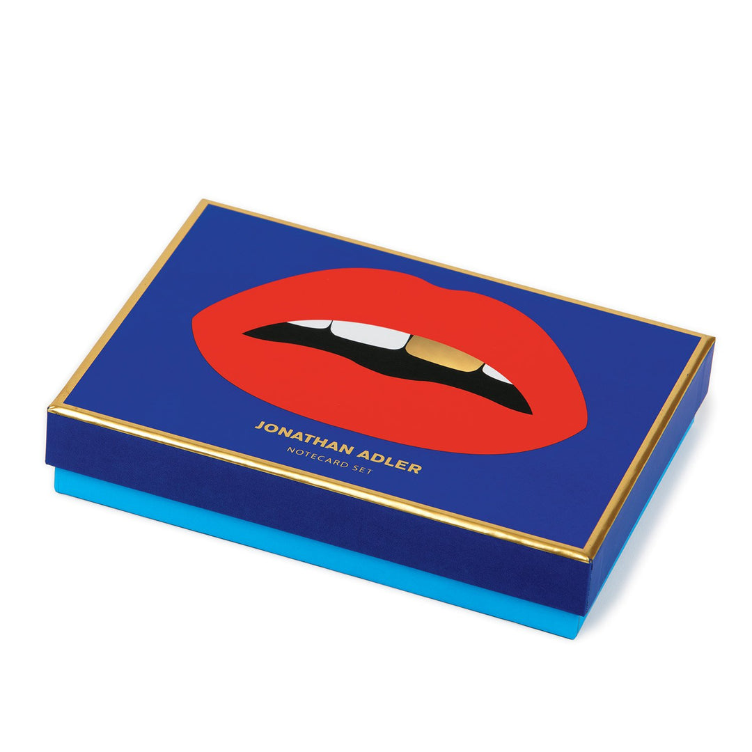 Jonathan Adler Lips Boxed Diecut Notecard Set Greeting Cards Galison 