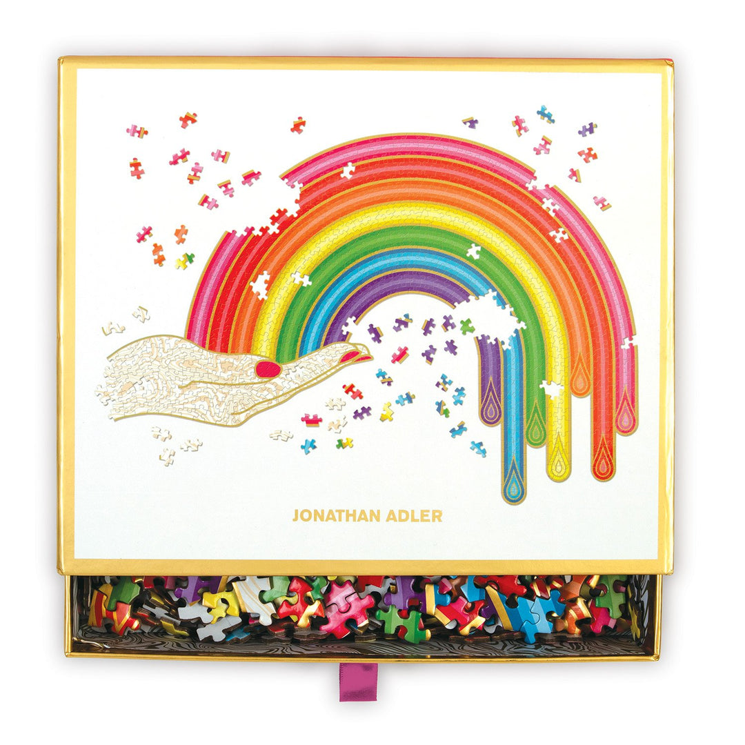 Jonathan Adler Rainbow Hand 750 Piece Shaped Jigsaw Puzzle 750 Piece Puzzles Jonathan Adler Collection 