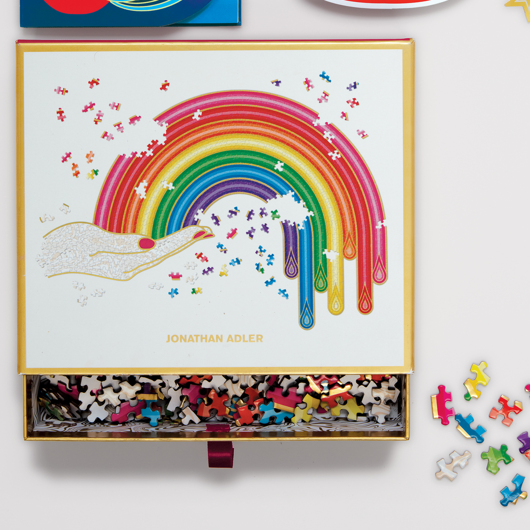 Jonathan Adler Rainbow Hand 750 Piece Shaped Puzzle Shaped Puzzles Galison 