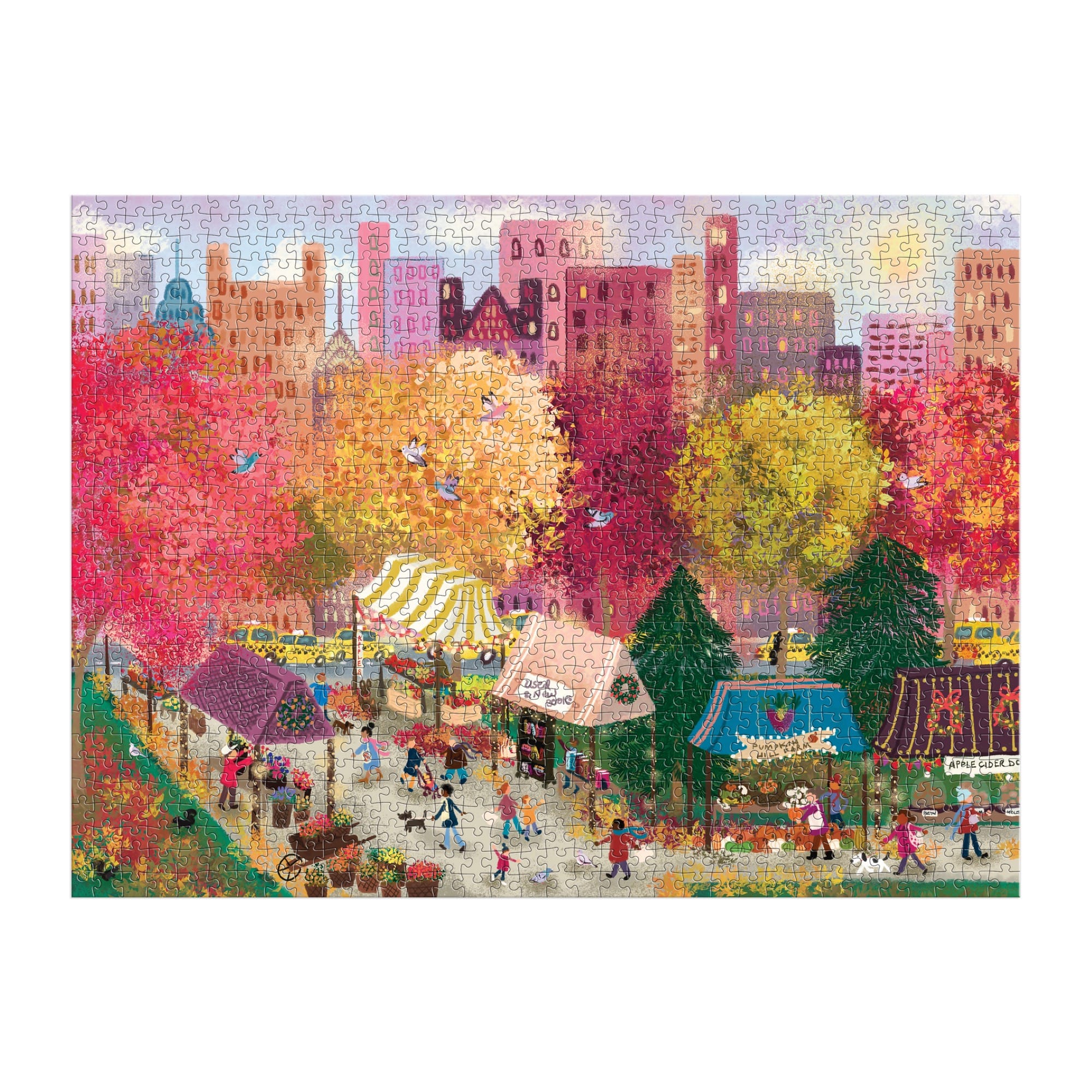 Joy Laforme Autumn at the City Market 1000 Piece Puzzle – Galison