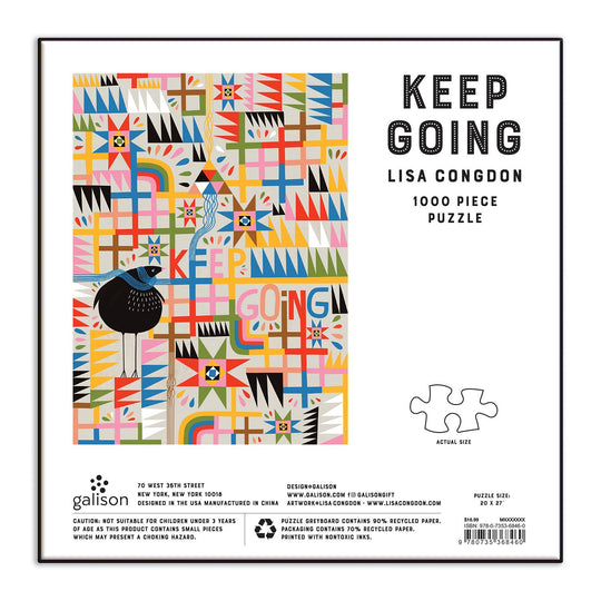 Keep Going 1000 Piece Puzzle in Square Box 1000 Piece Puzzles Galison 