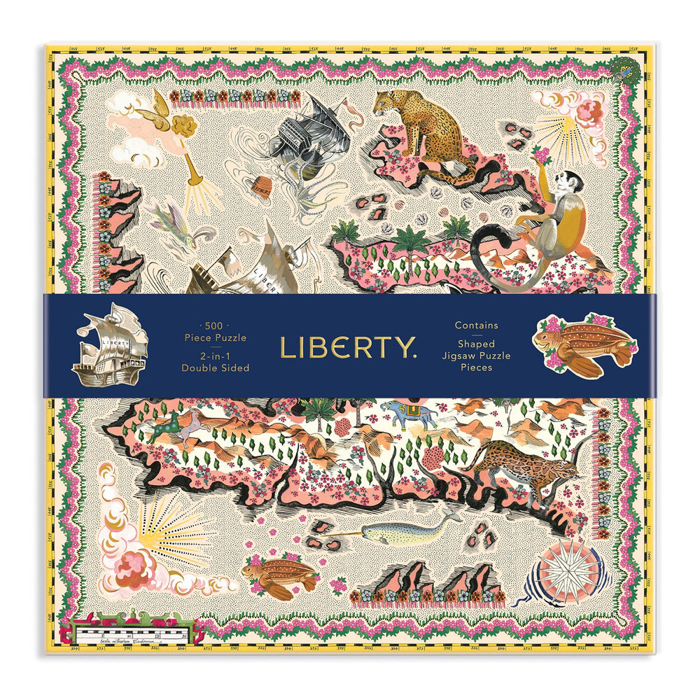 Liberty London Maxine 500 Piece Double Sided Puzzle With Shaped Pieces Double Sided 500 Piece Puzzle Liberty London 