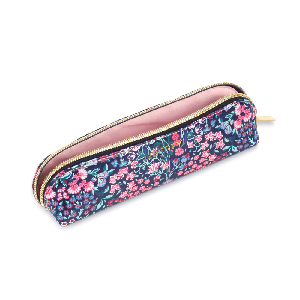 Liberty Tanjore Gardens Tile Navy Pencil Case Galison 