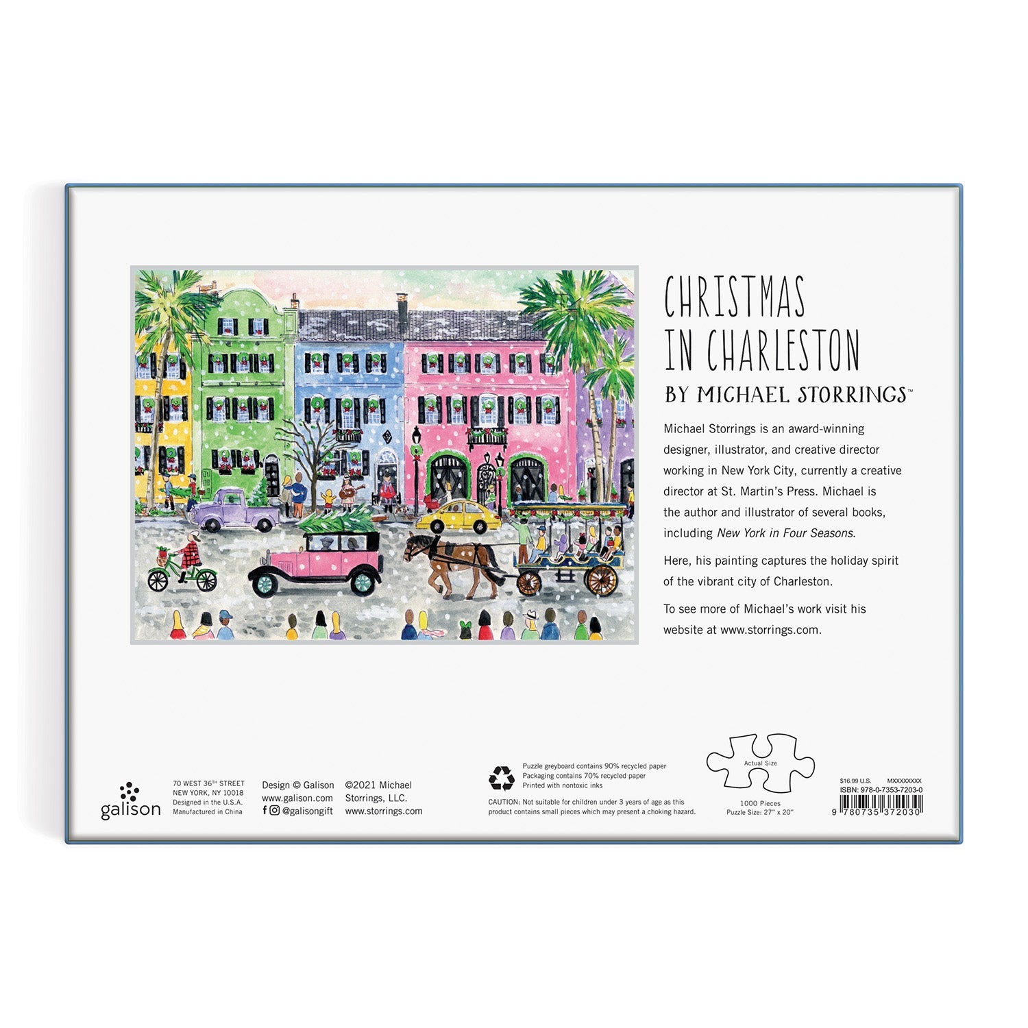 Michael Storrings Christmas in Charleston 1000 Piece Puzzle