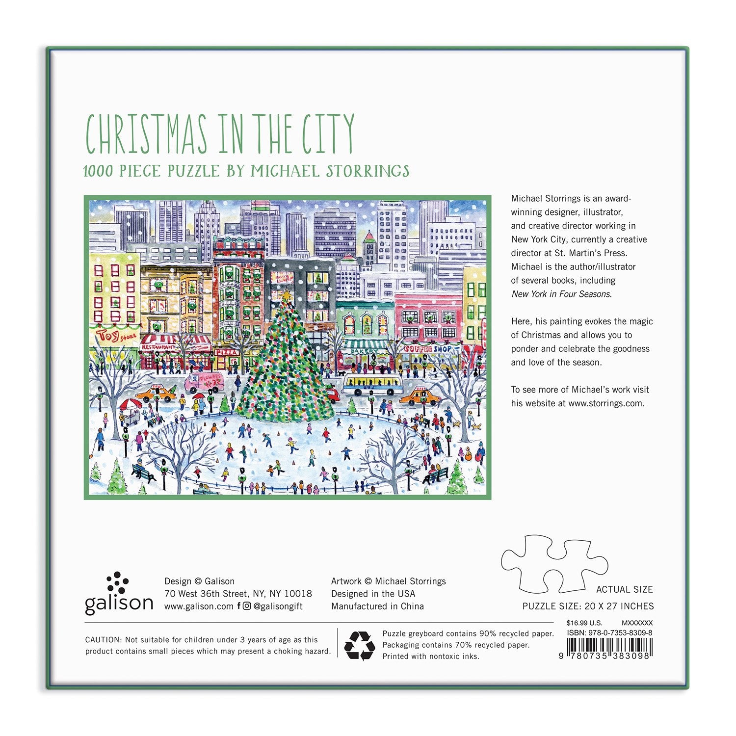 Michael Storrings Christmas in the City 1000 Piece Puzzle | Galison