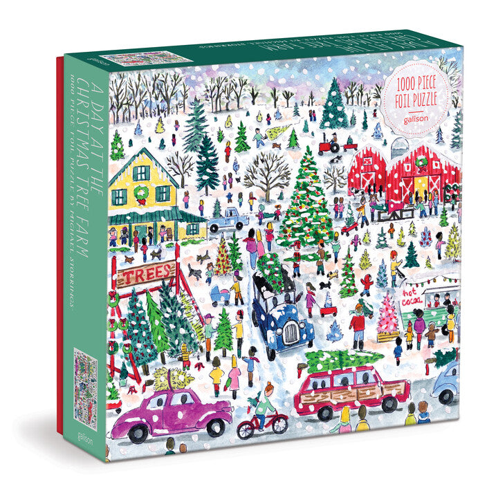 Michael Storrings Christmas Tree Farm 1000 Piece Foil Puzzle Puzzles Michael Storrings 