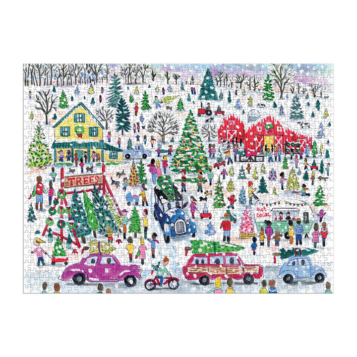 Michael Storrings Christmas Tree Farm 1000 Piece Foil Puzzle Puzzles Michael Storrings 