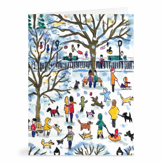 Michael Storrings Dog Park in Four Seasons Greeting Card Assortment Michael Storrings 