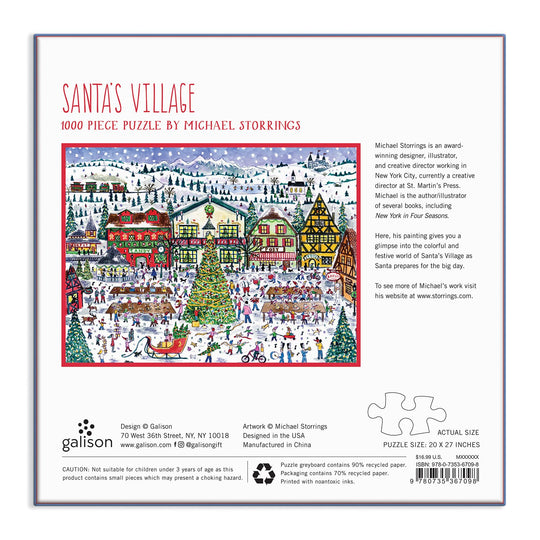 Michael Storrings Santa's Village 1000 Piece Puzzle Holiday 1000 Piece Puzzles Michael Storrings Collection 