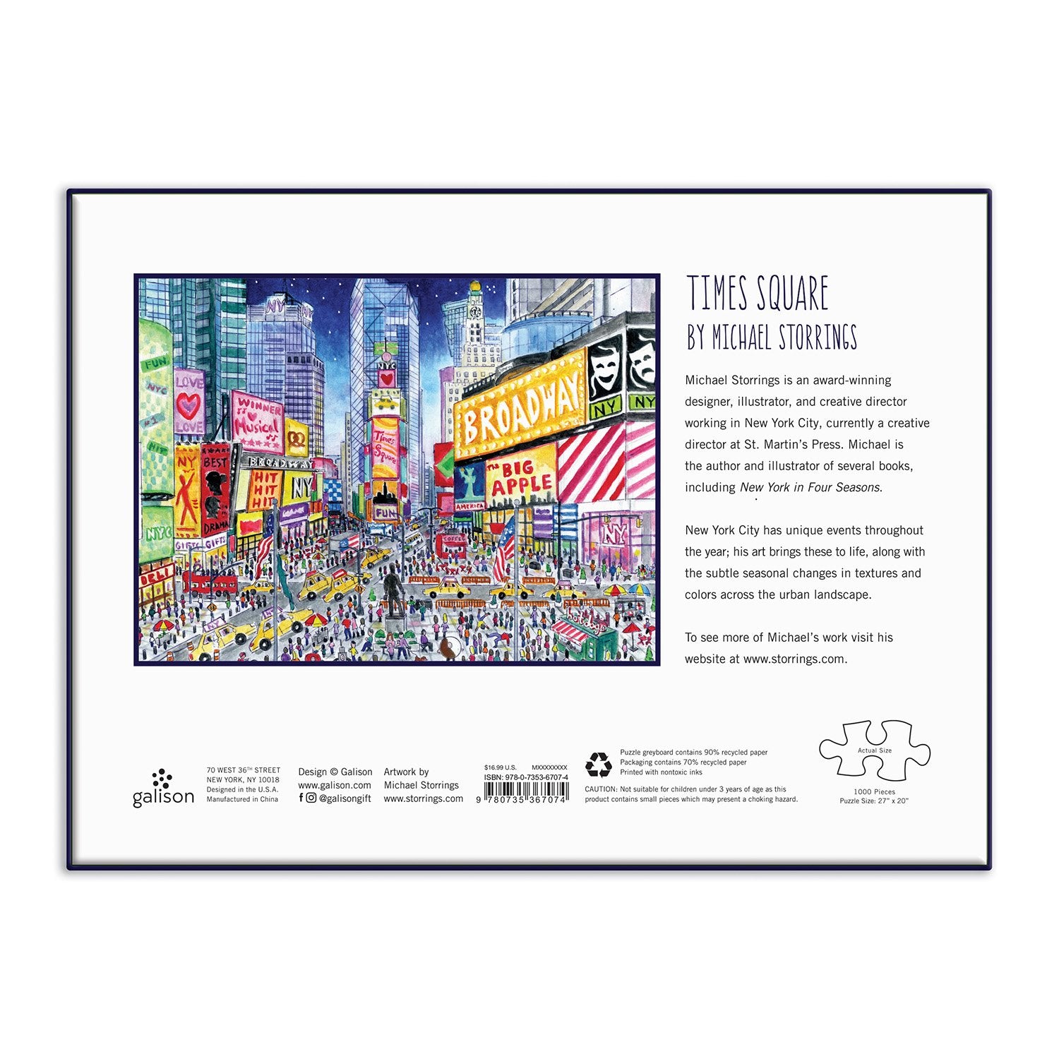 Michael Storrings Times Square 1000 Piece Jigsaw Puzzle