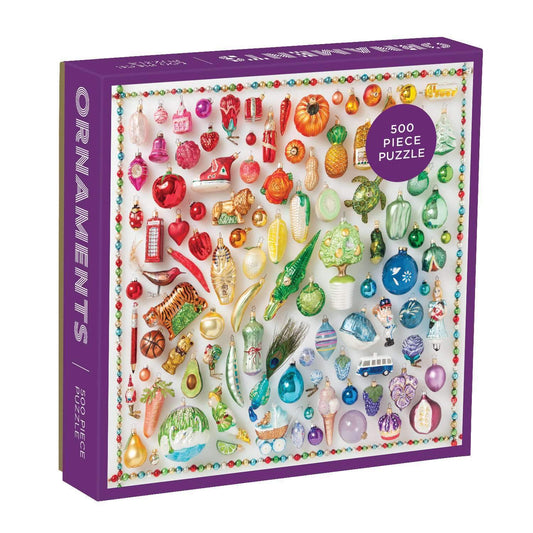 Rainbow Ornaments 500 Piece Puzzle holiday 500 Piece Puzzles Galison 