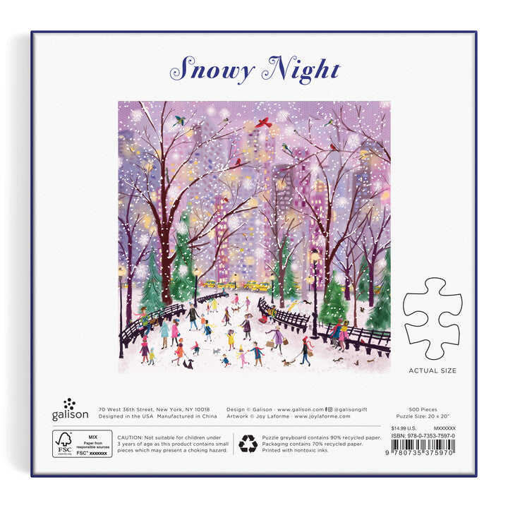 Snowy Night 500 Piece Puzzle Puzzles Joy Laforme 