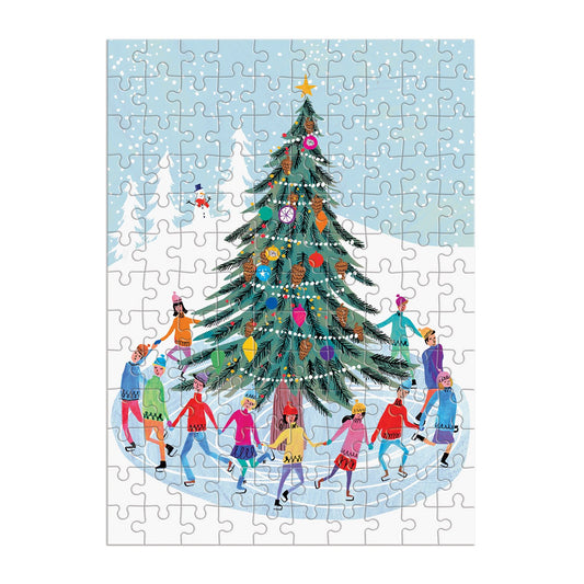 Tree Skaters 130 Piece Puzzle Ornament 100 Piece Puzzles Louise Cunningham 