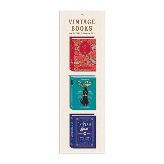 Vintage Books Shaped Magnetic Bookmarks Bookmarks Classic Vintage Collection 