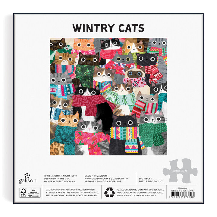 Wintry Cats 500 Piece Puzzle Puzzles Angela Rozelaar 